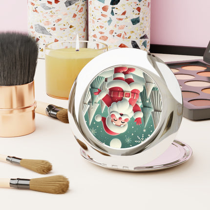 Santa's Joyful Night Compact Travel Mirror