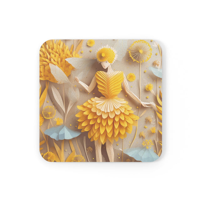Dandelion Fairy Cork Back Coaster