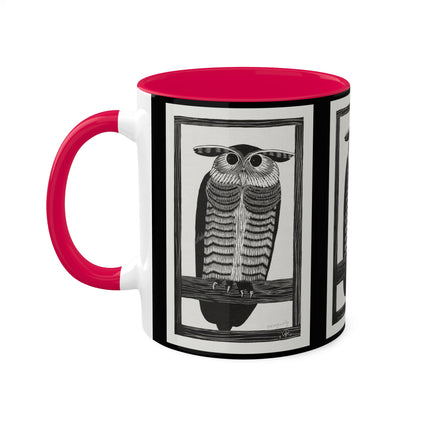 Horned Owl by Samuel Jessurun de Mesquita Colorful Mugs, 11oz