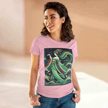 Mermaid Queen Rising from the Deep Cotton Tee