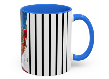 Elegant Winter Woman in Sleigh Colorful Mugs (11oz, 15oz)
