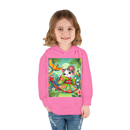 Parrot Dance of the Geisha Kitten Toddler Pullover Fleece Hoodie