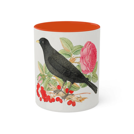 Blackbird with Roses by Anonymous Colorful Mugs, 11oz