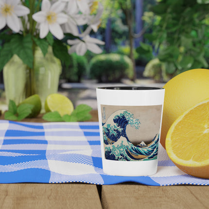 The Great Wave off Kanagawa by Katsushika Hokusai Ceramic Shot Glass