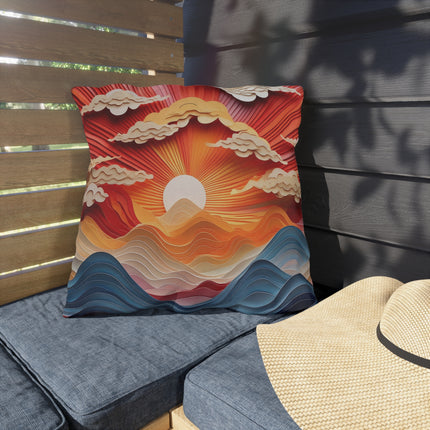 Vibrant Sunrise Sky Outdoor Pillows