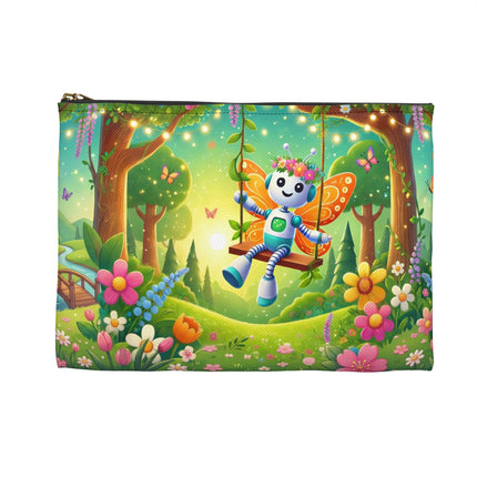 Robot Fairy Accessory Pouch – Whimsical Wonder & Blossom Magic