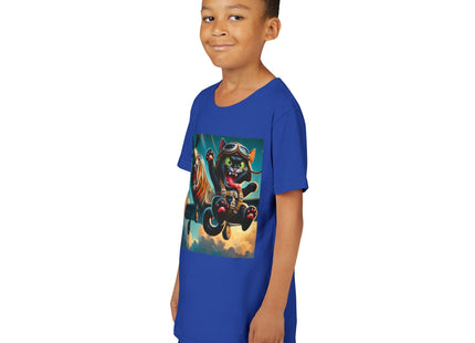 Parachuting Cat Commando Youth Short Sleeve Tee