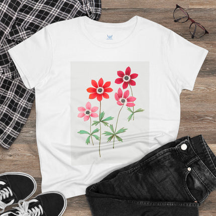 Women's Anemone Print Midweight Cotton Tee
