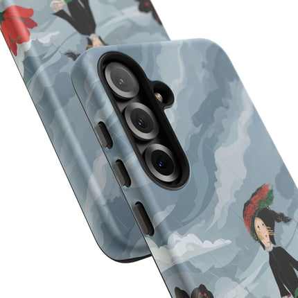 🌧️🌺 The Stormy Flower Walk Phone Case – Art Deco Floral Fashion