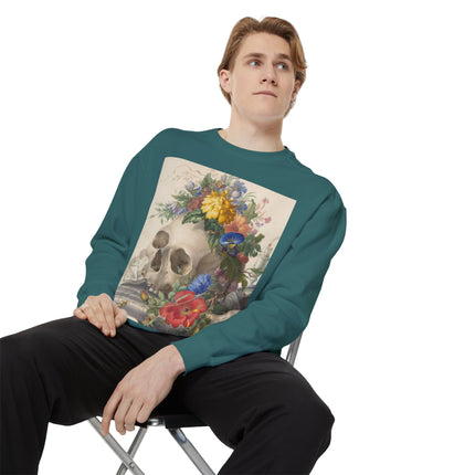 Vanitas Still Life by Herman Henstenburgh Garment-Dyed Sweatshirt
