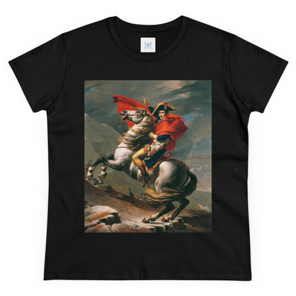 Napoleon Crossing the Alps by Jacques-Louis David Women's Midweight Cotton Tee