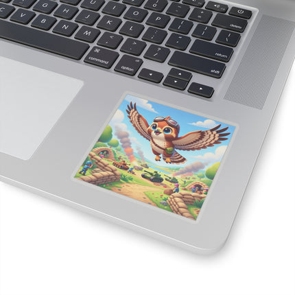 🦅✈️ The Red-Tailed Hawk in Battle Kiss-Cut Sticker – Flight, Courage & High-Flying Adventure