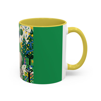 🍀🎄 The Emerald Holly Christmas Colorful Mug – Art Deco Holiday Elegance