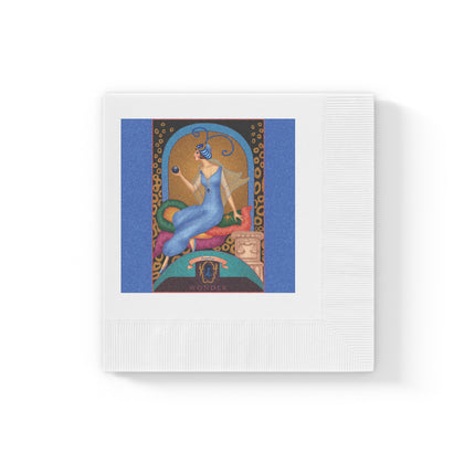 September & Sapphire Zodiac White Coined Napkins