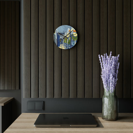 Gallery of a Moroccan Riad Acrylic Wall Clock, Round and Square