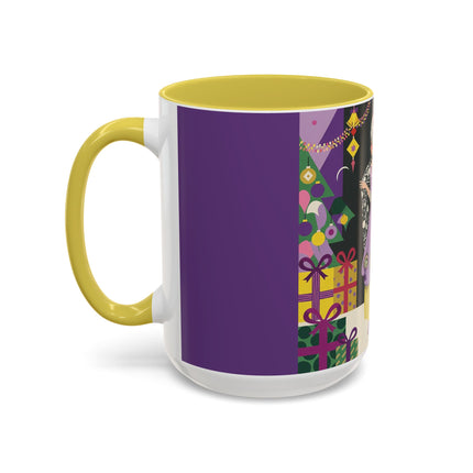 🎁✨ The Lavender Christmas Masquerade Colorful Mug – Art Deco Holiday Fantasy