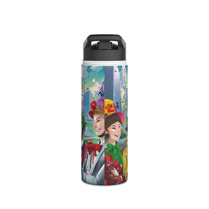 Cyber Punk Robots Stainless Steel Water Bottle