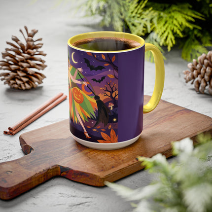 🎃🧙 The Witch Of Jack-O'-Lantern Hollow Colorful Mug – Whimsical Halloween Charm