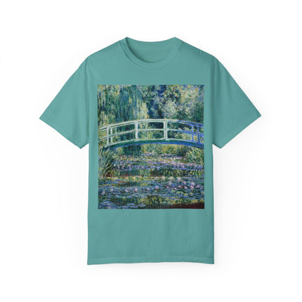 Water Lilies and Japanese Bridge by Claude Monet Unisex Garment-Dyed T-shirt