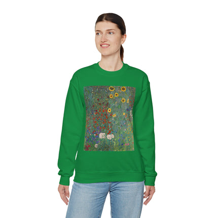 Farm Garden with Sunflowers by Gustav Klimt Heavy Blend™ Crewneck Sweatshirt