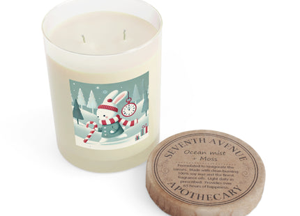 Candy Cane Timekeeper Bunny Scented Candle - Full Glass, 11oz