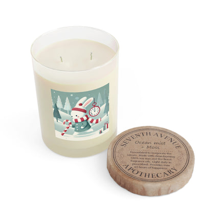 Candy Cane Timekeeper Bunny Scented Candle - Full Glass, 11oz