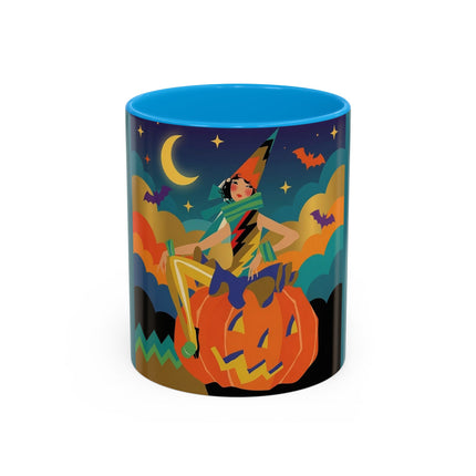 🌙🎃 The Witch Of Crescent Moon Pumpkin Colorful Mug – Colorful Halloween Charm