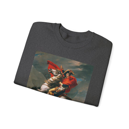 Napoleon Crossing the Alps by Jacques-Louis David Heavy Blend™ Crewneck Sweatshirt