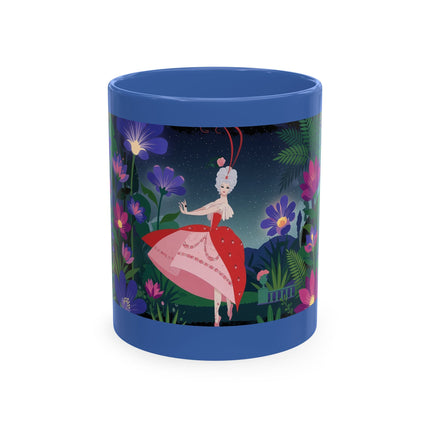 🌙🌺 The Lady Of The Midnight Flower Garden Ceramic Mug – Art Deco Floral Elegance