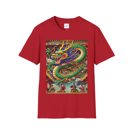 Tibetan Dragon Over Kabuki Duel Softstyle T-Shirt