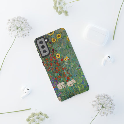Farm Garden with Sunflowers by Gustav Klimt Phone Cases