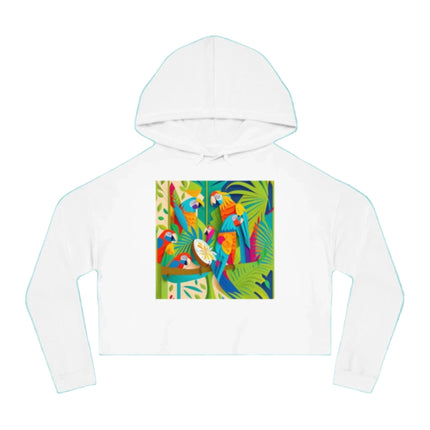 Colorful Macaws Women’s Cropped Hooded Sweatshirt