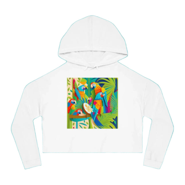 Colorful Macaws Women’s Cropped Hooded Sweatshirt