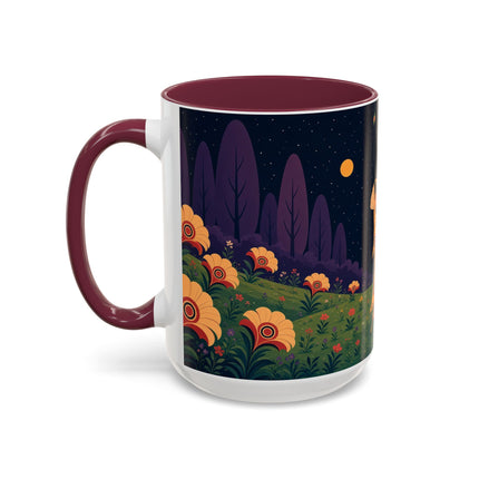🌙🌼 The Moonlit Floral Dancer Colorful Mug – Art Deco Garden Fantasy