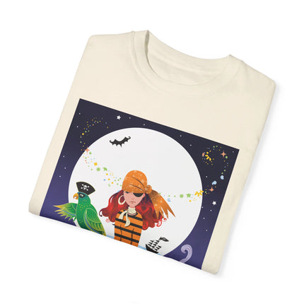 Moonlit Pirate Halloween Unisex Garment-Dyed T-shirt
