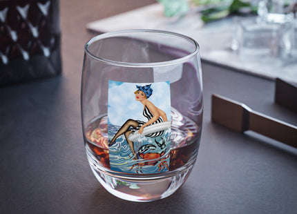 Playful Waves and Fashion Follies Whiskey Glass