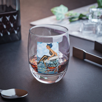Playful Waves and Fashion Follies Whiskey Glass