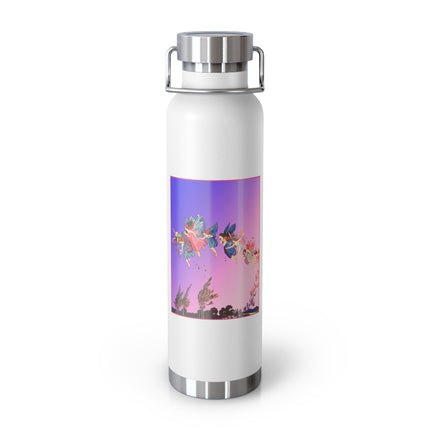 Fairies, Pixies, and Petals in Twilight's Embrace Copper Vacuum Insulated Bottle, 22 oz