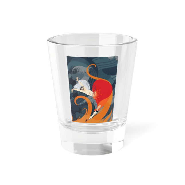 Flame of the Tempest Shot Glass – Fiery Storm & Dramatic Elegance