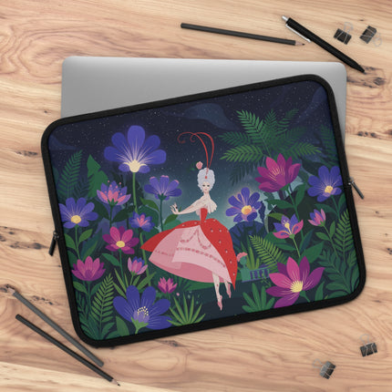 🌙🌺 The Lady Of The Midnight Garden Laptop Sleeve – Art Deco Floral Fantasy