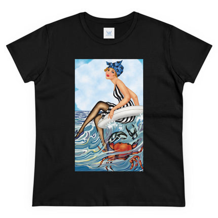 Playful Waves and Fashion Follies Women's Midweight Cotton Tee