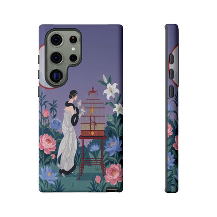 🌸🐦 The Lady Of The Garden Birdcage Phone Case – Art Deco Floral Elegance