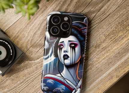 Geisha’s Black Ink Tears Phone Cases