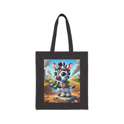 The Zebra Lookout Cotton Canvas Tote Bag – Adventure, Curiosity & Explorer Spirit