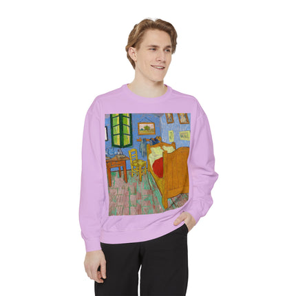 The Bedroom by Vincent van Gogh Unisex Garment-Dyed Sweatshirt