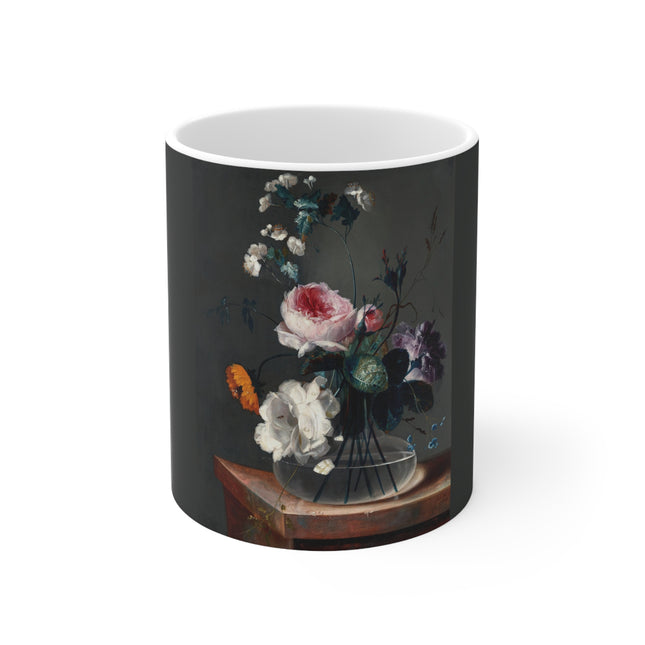 Floral Still Life by Johann Baptist Drechsler Ceramic Mug 11oz