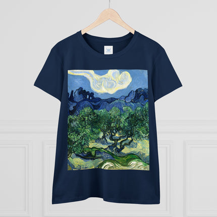 Olive Trees by Vincent Van Gogh Women's Midweight Cotton Tee