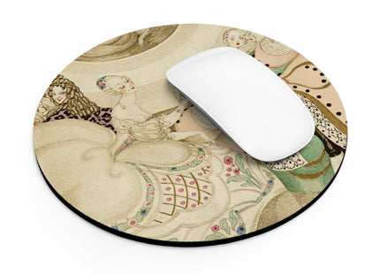 Sur talons rouges (On Red Heels) pl 01 by Gerda Wegener Mouse Pad, Round and Rectangle