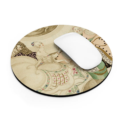 Sur talons rouges (On Red Heels) pl 01 by Gerda Wegener Mouse Pad, Round and Rectangle