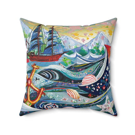 Nautical Patterns Spun Polyester Square Pillow